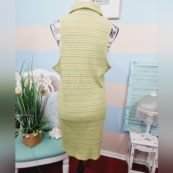 NWT Wild Fable Plus Size Green Apple Striped Dress - Picture 6 of 10